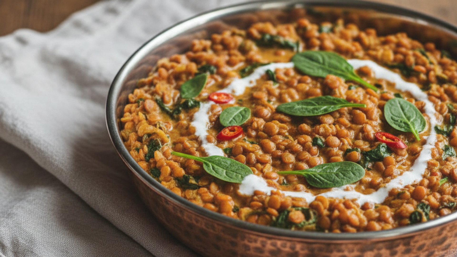 Dal mit Spinat