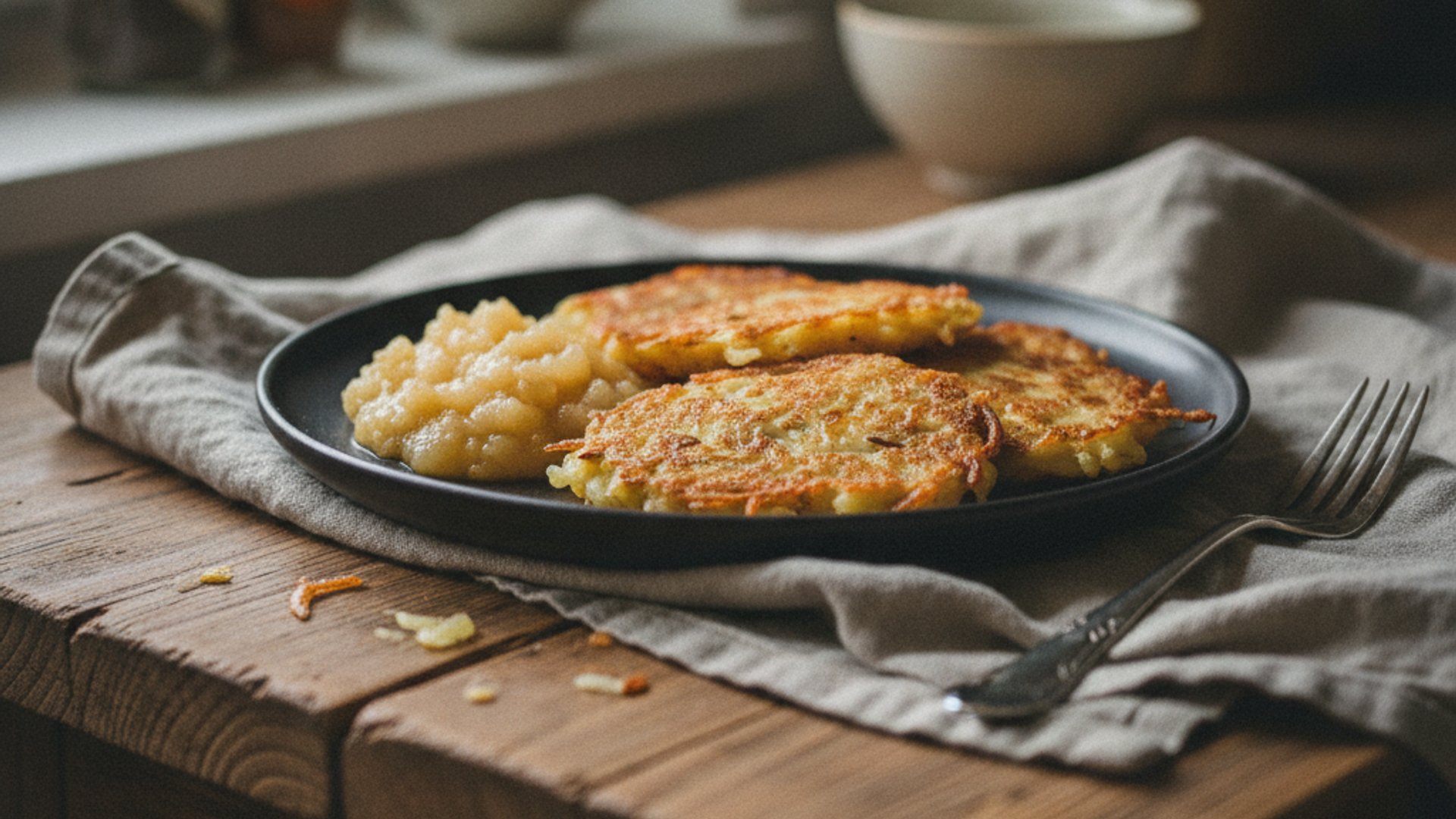 Kartoffelpuffer mit Apfelmus
