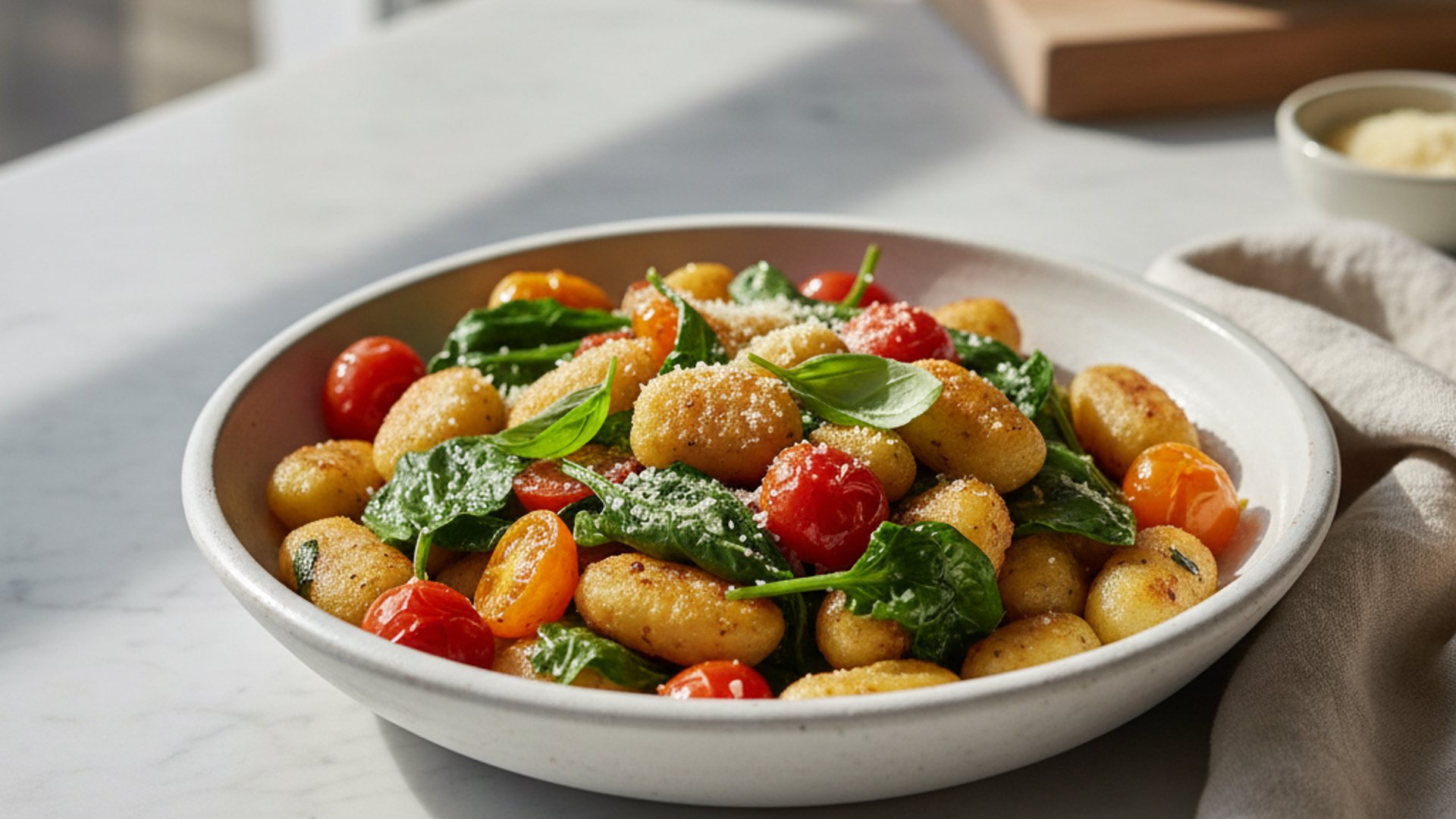 Gnocchi mit Spinat und Cherrytomaten