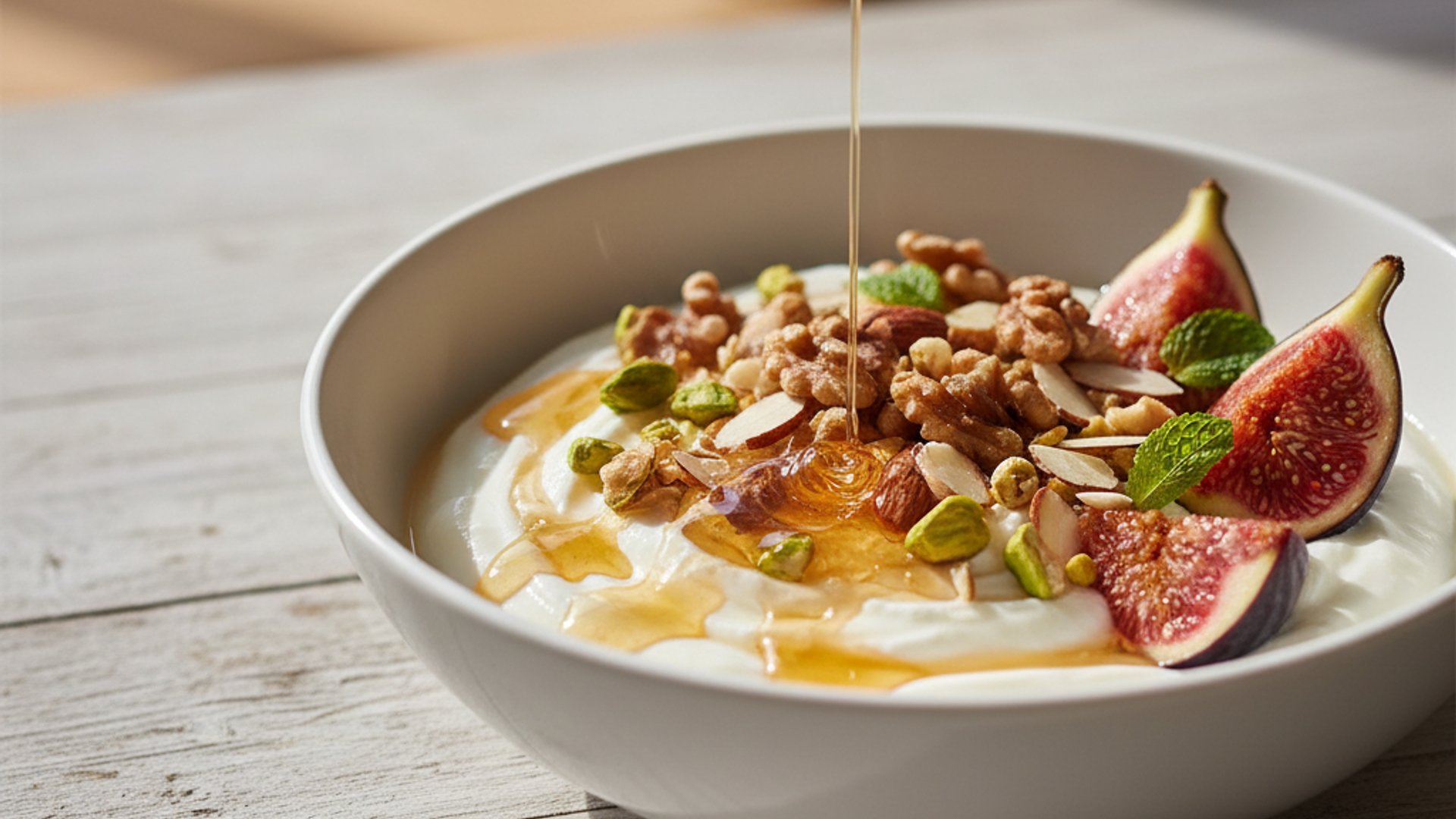 Joghurt-Bowl mit Honig und Nüssen