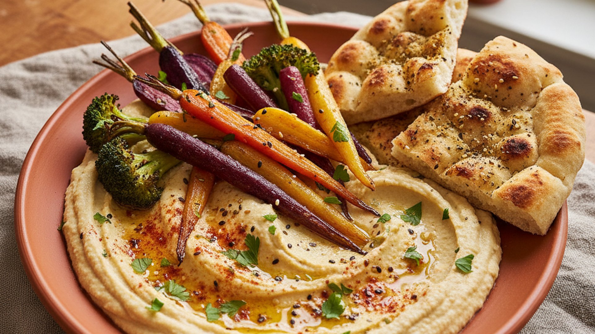 Ofengemüse mit Hummus