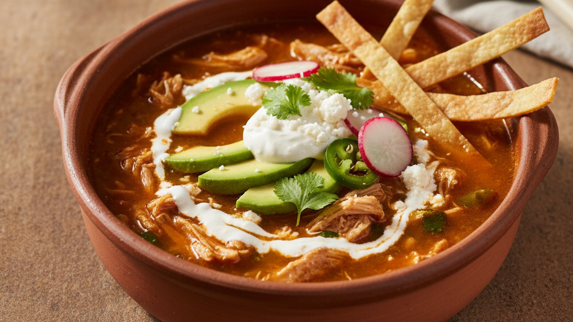 Mexikanische Tortilla-Suppe
